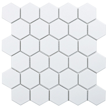 Керамическая мозаика Hexagon small White Matt 51x59, Geometry