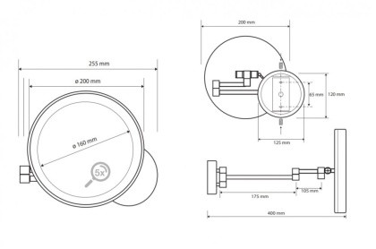 Косметическое зеркало Bemeta Dark 112101140 Черное матовое