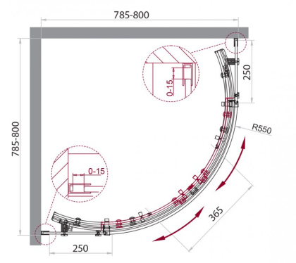 Душевой уголок BELBAGNO ACQUA-R-2
