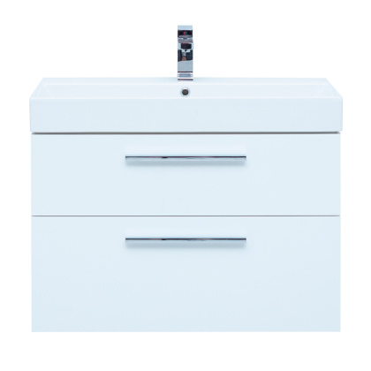 Тумба под раковину Aquanet Nova 85 белый глянец, 2 ящика