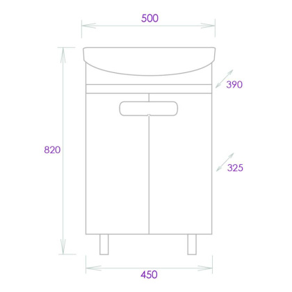Тумба Onika Харпер 50 напольная, белая глянцевая (ум. Carina 50)