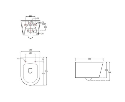 Подвесной унитаз Акватек Оберон AQ1365T-00 Подвесной унитаз Акватек Оберон AQ1365T-00