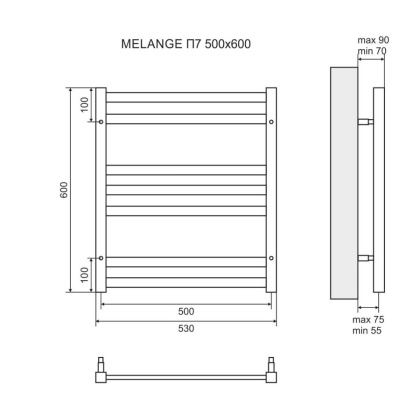 Полотенцесушитель электрический Lemark Melange LM49607EW П7 500x600, левый/правый, белый Полотенцесушитель электрический Lemark Melange LM49607EW П7 500x600, левый/правый, белый