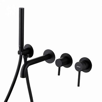 Смеситель ABBER Wasser Kreis AF8130B для ванны скрытого монтажа, черный матовый Смеситель ABBER Wasser Kreis AF8130B для ванны скрытого монтажа, черный матовый