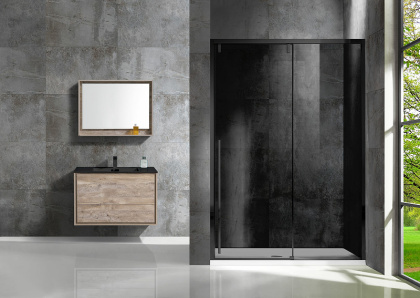 Душевая дверь Lugano VDS-1L120CGB-1, 1200, черный, стекло тонированное