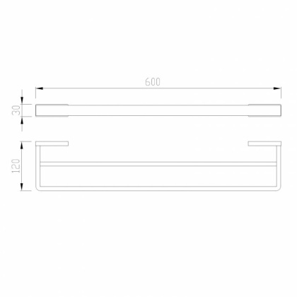 Полотенцедержатель двойной ABBER Westen AA1757G золото матовое
