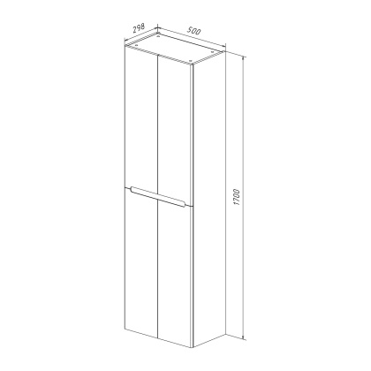 Пенал Lemark BUNO 50см подвесной/напольный, 4-х дверный, цвет корпуса, фасада: Белый глянец