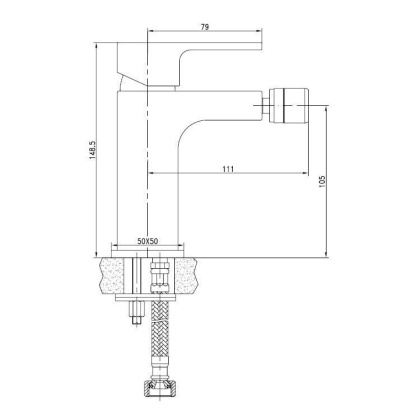 Смеситель для биде Aquanet Cubic SD90444-2 Смеситель для биде Aquanet Cubic SD90444-2