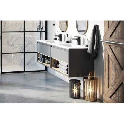 Тумба под раковину EXCELLENT Tuto 60 см (серый/дуб), 1 ящик