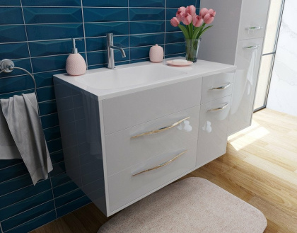 Комплект мебели Barcelona 900х450 левосторонний подвесной 3 ящика 1 дверь (ШхГхВ) 898х446х607 Комплект мебели Barcelona 900х450 левосторонний подвесной 3 ящика 1 дверь (ШхГхВ) 898х446х607