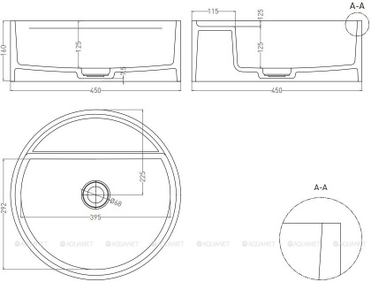 Раковина Salini Armonia Top 02 45х45 130126M Раковина Salini Armonia Top 02 45х45 130126M