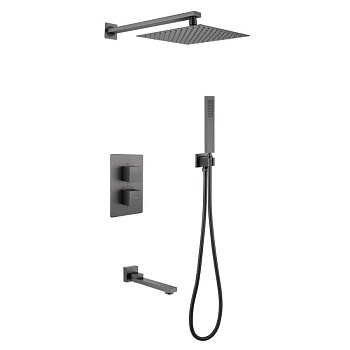 Душевая система ABBER Daheim AF8250NG скрытого монтажа с изливом, термостат, никель Душевая система ABBER Daheim AF8250NG скрытого монтажа с изливом, термостат, никель