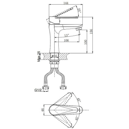 Смеситель для умывальника RUSH Denis (DN0335-11)