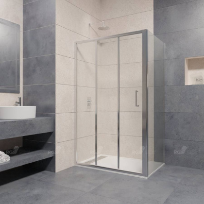Душевой уголок RGW РА-73, 060873110-11, 110 х 100 см, стекла прозрачные, профиль хром