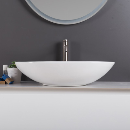 Раковина керамическая накладная, овальная BB1104