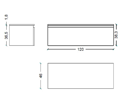 Ящик под столешницу 120см DARK OAK VALLESSI UNO-S 897-120-D Boheme