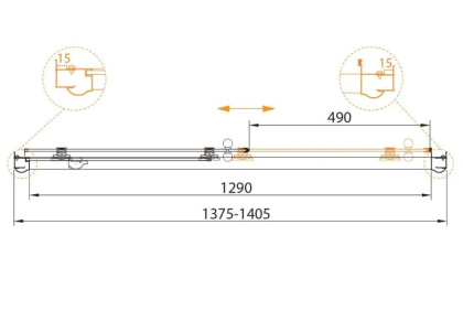 GIUBILEO-BF-1-140-C-G Душевая дверь