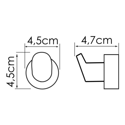 Крючок Donau, 4,5х4,5х4,7 см, хром, K-9423