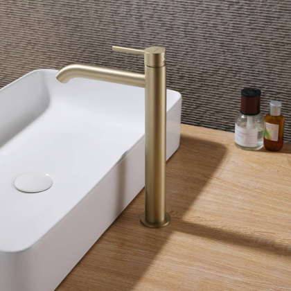 Смеситель для раковины Abber Wasser Kreis AF8111G золото матовое