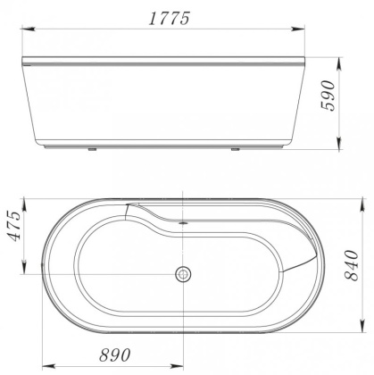 Акриловая ванна BELBAGNO BB14-K Акриловая ванна BELBAGNO BB14-K
