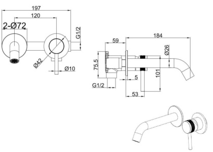 Смеситель для раковины Allen Brau Priority 5.31030-BN (с внутренней частью) никель браш
