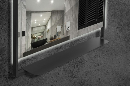 Зеркало Vallessi прямоугольное 100*80 с полочкой антрацит 552_2 Boheme Зеркало Vallessi прямоугольное 100*80 с полочкой антрацит 552_2 Boheme