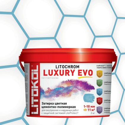 Затирка полимерно-цементная LITOCHROM LUXURY EVO  LLE 370 небесно-голубой Затирка полимерно-цементная LITOCHROM LUXURY EVO  LLE 370 небесно-голубой