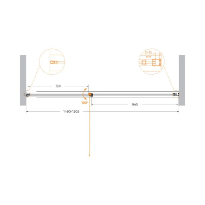 URBAN-B-12-130-C-CR Душевая дверь