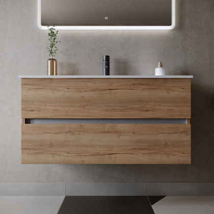 Тумба подвесная SANCOS Urban 990х450х550, c двумя ящиками оснащенными доводчиками, дуб галифакс натуральный , арт. UR100EG Тумба подвесная SANCOS Urban 990х450х550, c двумя ящиками оснащенными доводчиками, дуб галифакс натуральный , арт. UR100EG