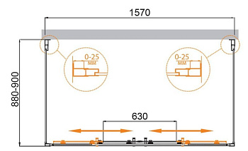 MOLVENO-AH-22-160/90-C-Cr-IV Душевой уголок