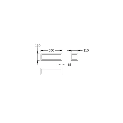 Полка PLAZA Next подвесная 35, черная матовая PL.N.sh.35\BLK