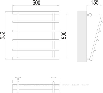 Полотенцесушитель Terminus Каскад П4 500х500 Полотенцесушитель Terminus Каскад П4 500х500