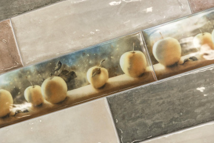 Плитка настенная 9040 Тракай бежевый темный глянцевый 8.5*28.5*8.5 (44шт\1.07м2), м2