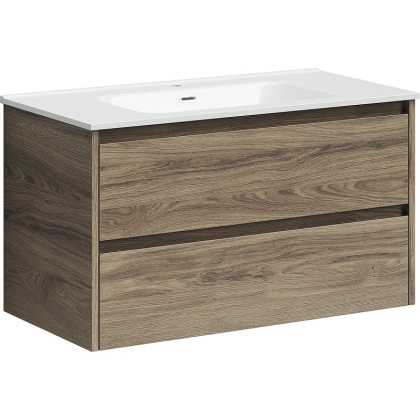 Тумба подвесная SANCOS Libra 890х450х500, c двумя ящиками оснащенными доводчиками, дуб чарльстон, арт. LB90ECH Тумба подвесная SANCOS Libra 890х450х500, c двумя ящиками оснащенными доводчиками, дуб чарльстон, арт. LB90ECH