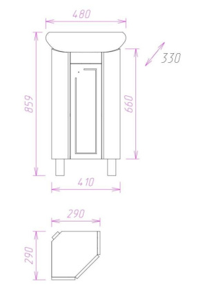 Тумба Onika Малютка 33 напольная, белая, угловая (ум. Радиан 33) Тумба Onika Малютка 33 напольная, белая, угловая (ум. Радиан 33)