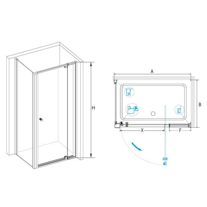 Душевой уголок RGW Passage PA-44 90x100 04084490-011 профиль Хром стекло прозрачное