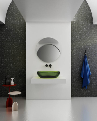 Раковина накладная прозрачная ABBER Kristall AT2805Emerald зеленая Раковина накладная прозрачная ABBER Kristall AT2805Emerald зеленая