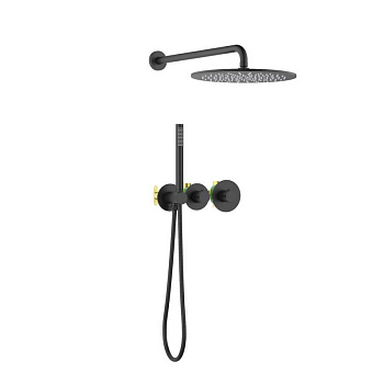 Душевая система Timo Saona SX-2359/03SM скрытого монтажа с термостатом, черная матовая Душевая система Timo Saona SX-2359/03SM скрытого монтажа с термостатом, черная матовая