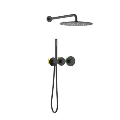 Душевая система Timo Saona SX-2359/03SM скрытого монтажа с термостатом, черная матовая Душевая система Timo Saona SX-2359/03SM скрытого монтажа с термостатом, черная матовая