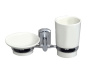 Держатель стакана и мыльницы, 19,5х10,6х10,8 см, белый, K-28126