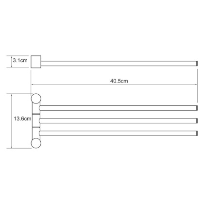 K-1533 Держатель полотенец тройной