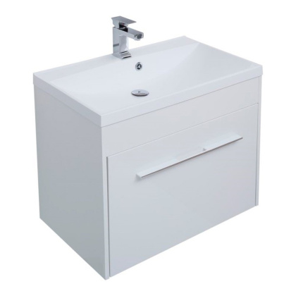 Тумба под раковину Aquanet Августа 75 белый (ручки хром)