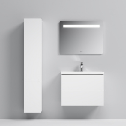 M90CHL0306WG GEM, шкаф-колонна, подвесной, левый, 30 см, двери, push-to-open, цвет: Белый, глянец