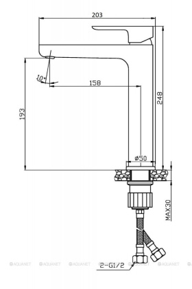 Agger Gorgeous A0212144 Однозахватный смеситель для раковины высокий, черный