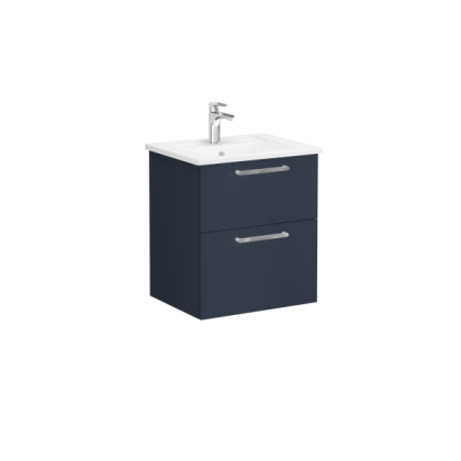 Модуль Root 60 см с квадратной раковиной, 2 ящика, матовый темно-синий