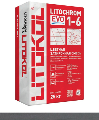 Затирка цементная LITOCHROM 1-6 EVO LE.135 антрацит 25кг Затирка цементная LITOCHROM 1-6 EVO LE.135 антрацит 25кг