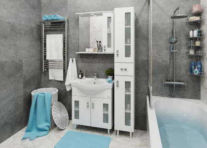 Тумба Onika Кристалл 70 напольная, белая (ум. Erica 70)