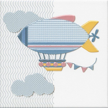 Керамический декор VT\A374\5009 Бон Вояж голубой (20см*20см*6,9мм) (10шт/0,4м2) Дирижабль, шт.