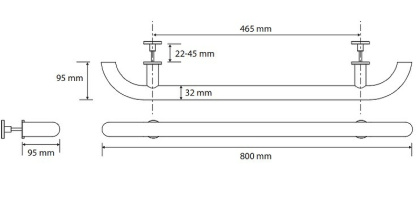 Дверная ручка Bemeta Help 301553024 Белый матовая, 800 мм