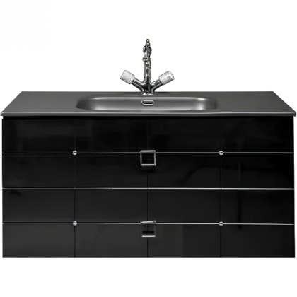 Тумба Piazza 100 черная + Хром_Комплект 841-100-BCR Boheme